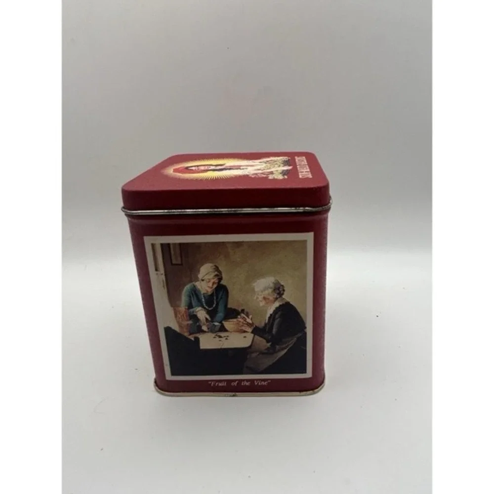 Vintage‎ Sun-Maid Raisins Collector Tin Empty Picture Graphic Fruit Of The Vine